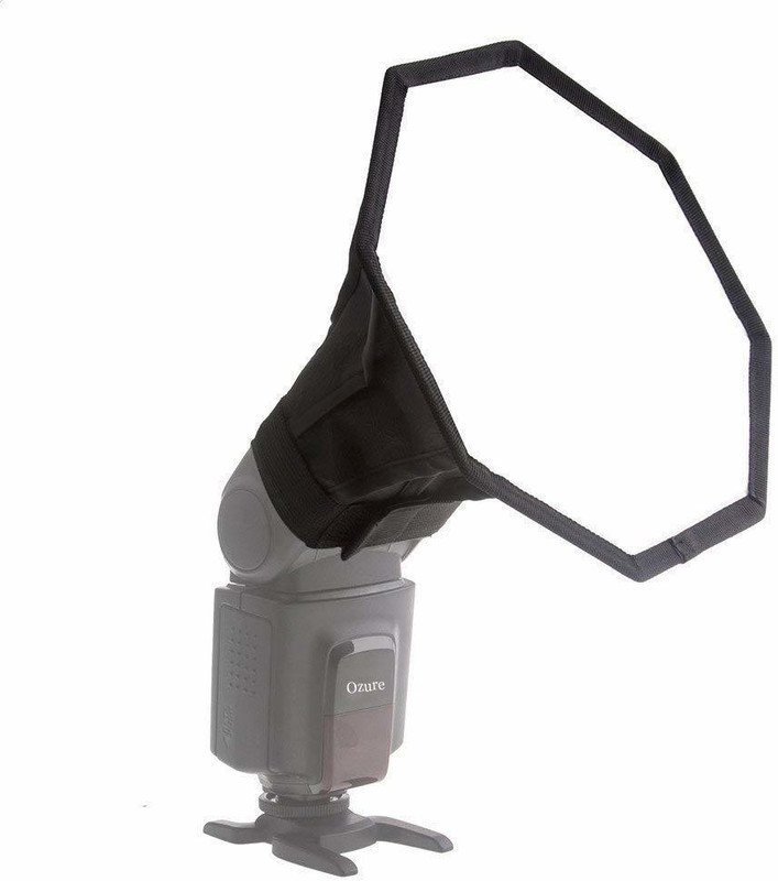 ALFASIYA 8-inch Universal Collapsible Octagon Studio Softbox Flash Diffuser for Cameras FLASH Diffuser(White, Black)