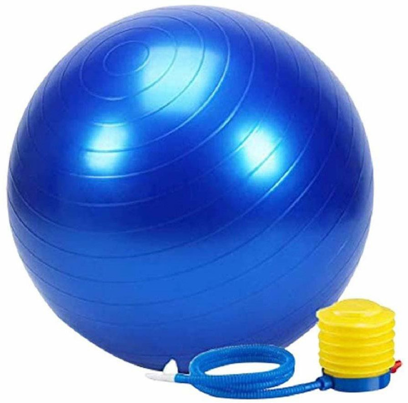 ZEKAOR fitness Ball Gym Workout Balance Ball with Foot Pump Blue Gym Ball(With Pump)