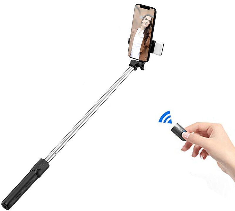 AMUSING Top Selling 3 in 1 SelfieStick Tripod Detachable Wireless Remote Mobile Stand Tripod, Monopod, Tripod Kit, Tripod Bracket(Black, Supports Up to 1200 g)