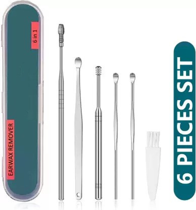 Tgytryrf Ear Wax Cleaning Tool Kit Earwax Removers | 6 in 1 Ear Cleaner Machine | Ear Pick Wax Cleaner | Ear Buds Cleaner for Wax Removal(6 Items in the set)