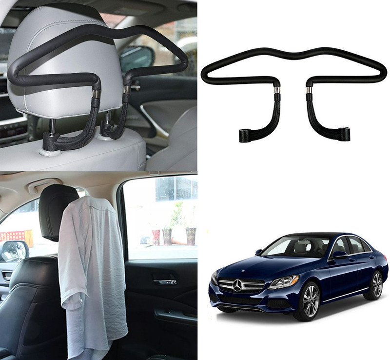 Oshotto Stainless Steel Car Coat Hanger For Mercedes-Benz C-Class (2016-2022) - Black Car Coat Hanger