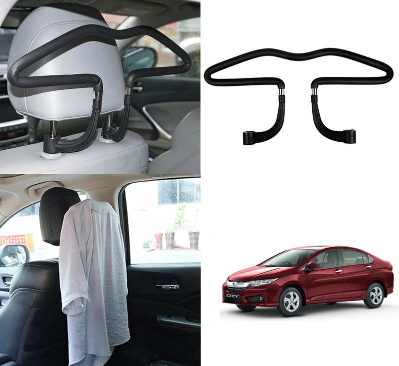 Oshotto Stainless Steel Car Coat Hanger For Honda City I-VTEC 2010 Onwards - Black Car Coat Hanger