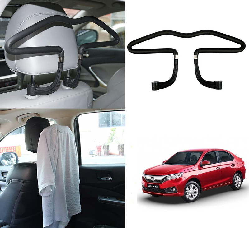 Oshotto Stainless Steel Car Coat Hanger For Honda Amaze (2018-2022) - Black Car Coat Hanger