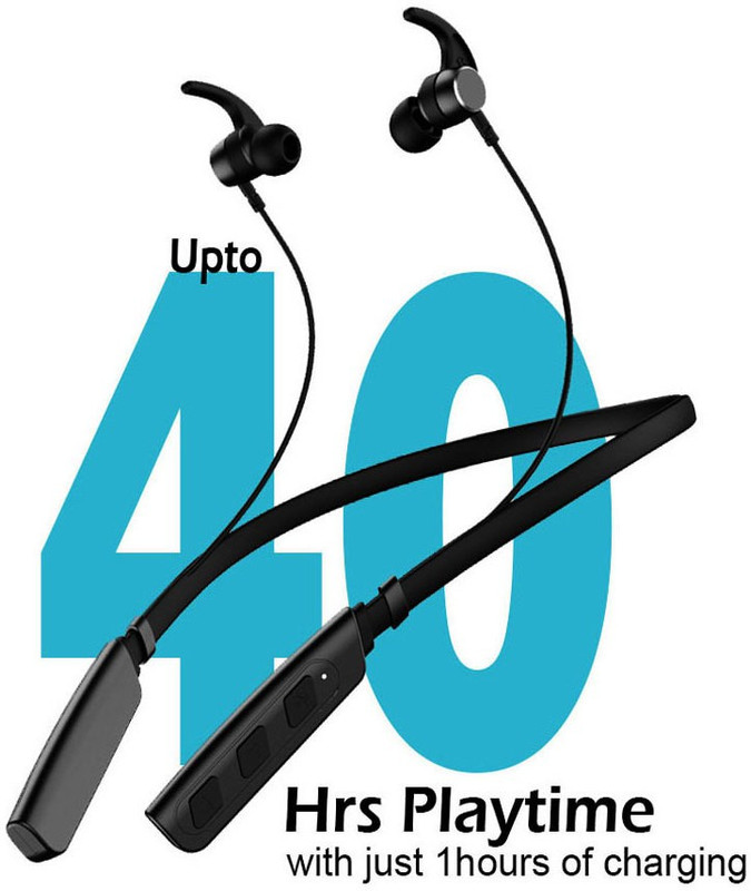Techobucks Buy Performance in-Ear Bluetooth Neckband with IPX4 Splash-Proof ,Built-in Mic MP3 Player(Black, 0 Display)