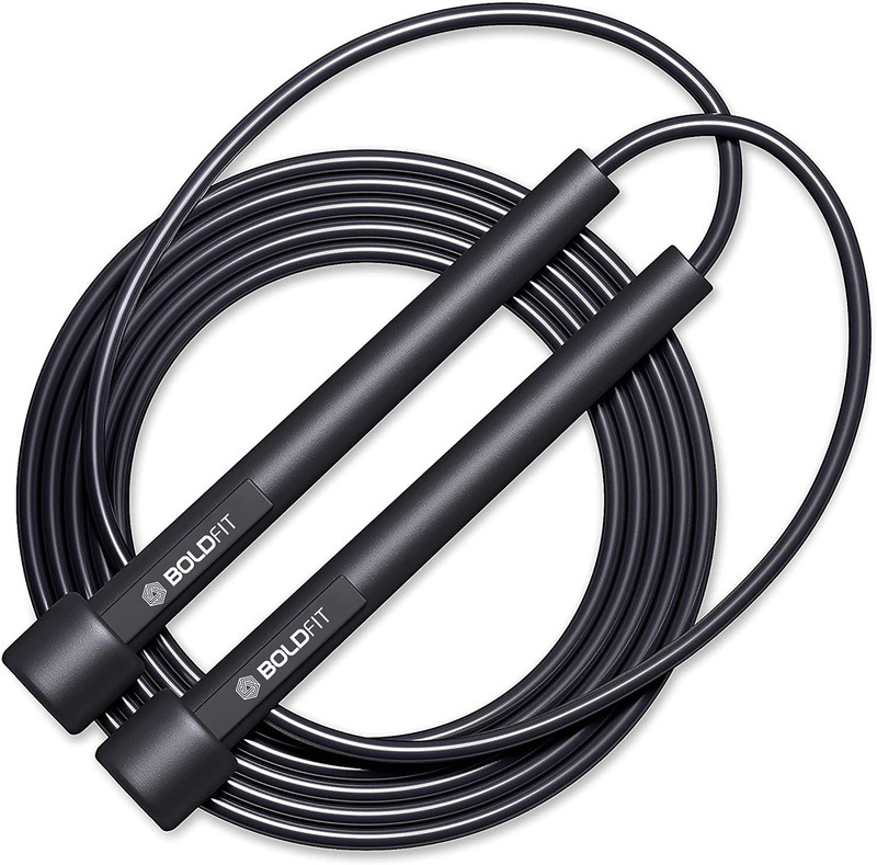 BOLDFIT Skipping Rope For Men Gym Women Kids Adjustable Jump Freestyle Freestyle Skipping Rope(Black, Length: 287 cm)