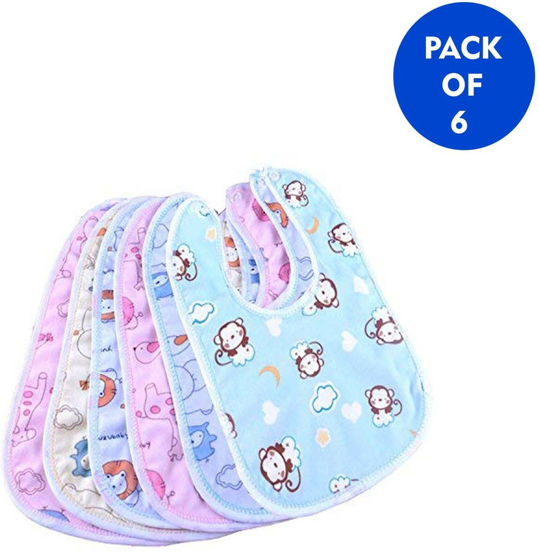 Yashi NewBorn Baby cotton Bibs–Super Absorbent, Gentle to Baby Delicate Skin-Pack-6(Multicolor)