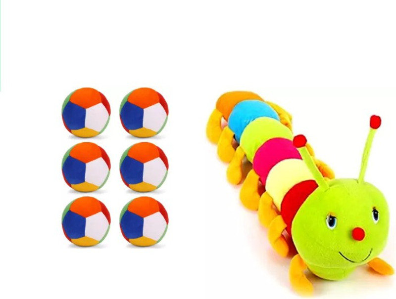 KPN 6pc soft ball and Caterpiler  - 30 cm(Multicolor)