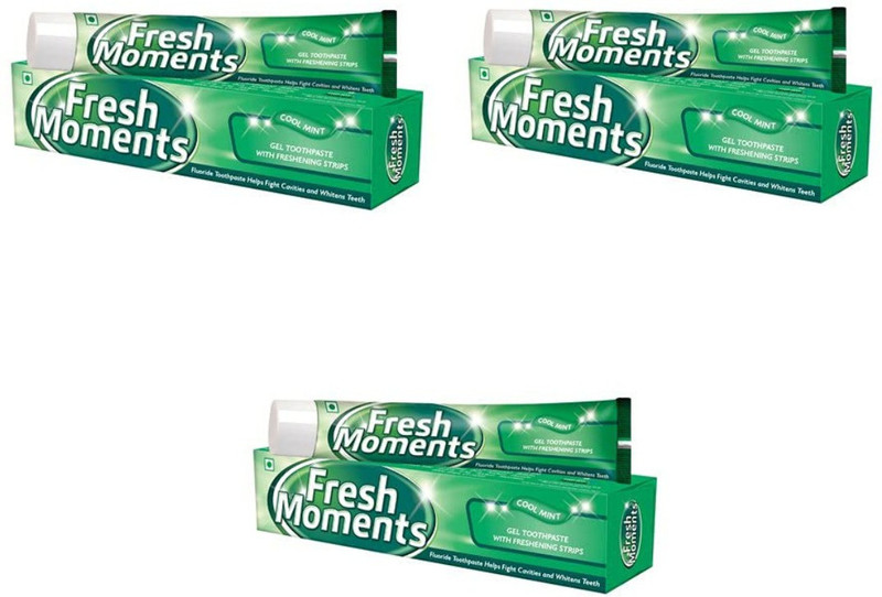 Modicare Fresh Moments Gel Toothpaste Green, 100gm each, Pack of 3 Toothpaste(300 g, Pack of 3)