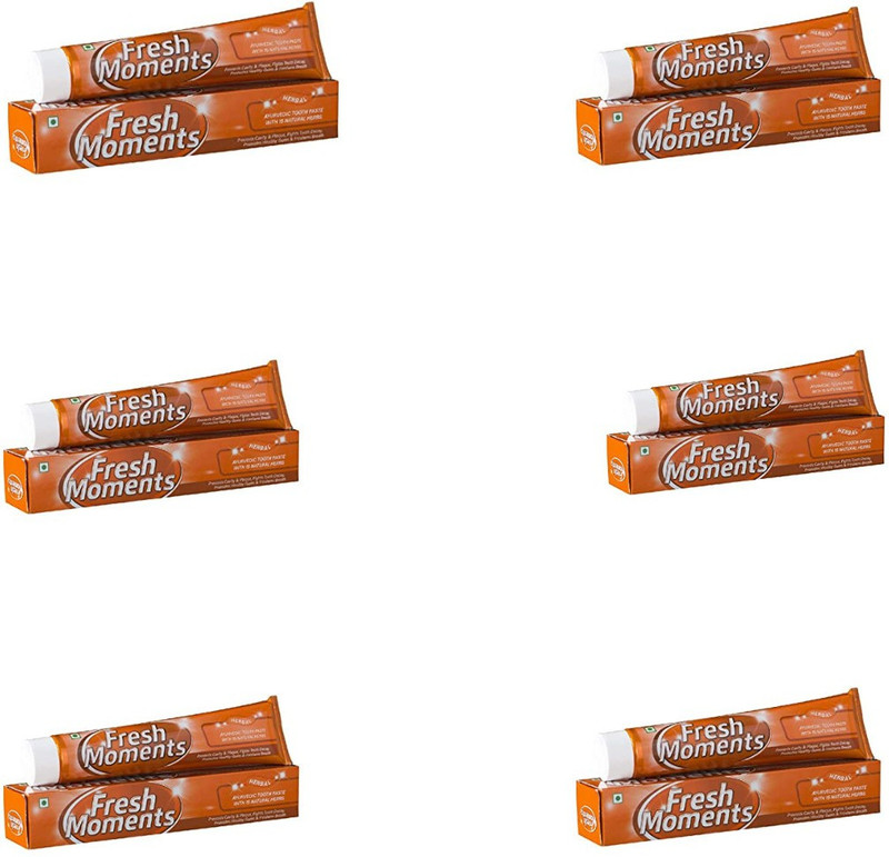 Modicare Fresh Moments Ayurvedic Toothpaste Orange, 100gm each, Pack of 6 Toothpaste(600 g, Pack of 6)