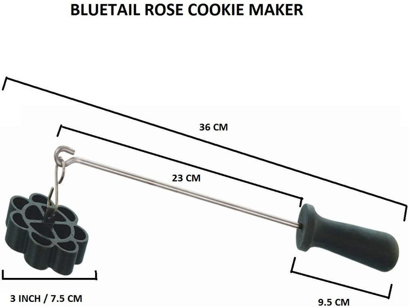 Flora and Co Non Stick Aluminium Rose Cookie Maker Mould Cookie Maker 0.5 kg Roaster (Black) 3 kg Roaster(Black)