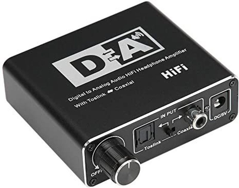 Etzin Digital Optical Coaxial Toslink to Analog RCA Audio Converter -TV HiFi 20 W AV Power Amplifier(Black)