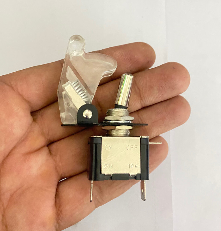 Auto MT TRANSPARENT Aircraft Safety Cover PILOT Toggle Switch 12V 20A LED Light 3Pin Car Dashboard Cover(Universal For Car Universal For Car)