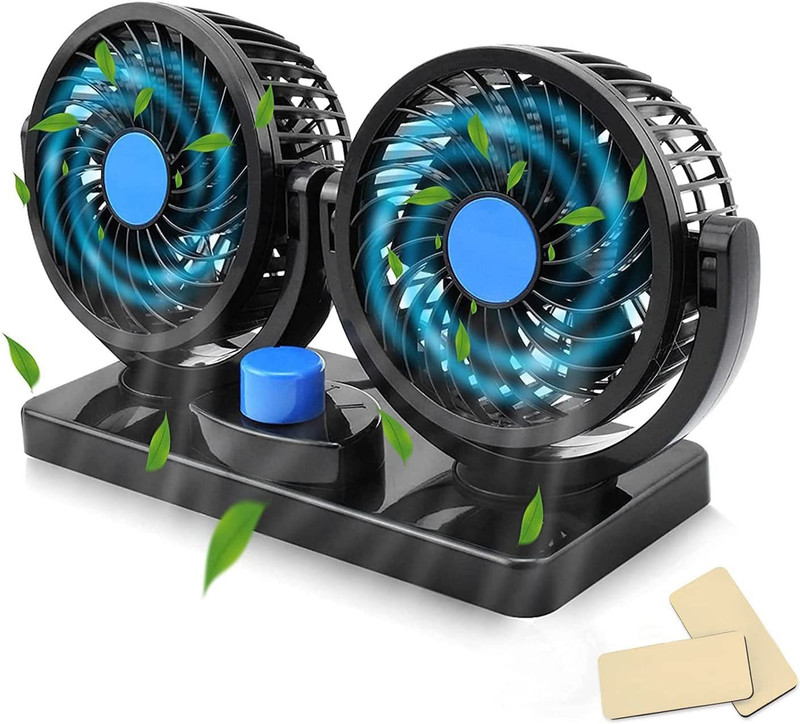 carempire Car Fan 12V, Electric Car Cooling Fan with 360 Degree Adjustable Dual Head Car Interior Fan(12 V)