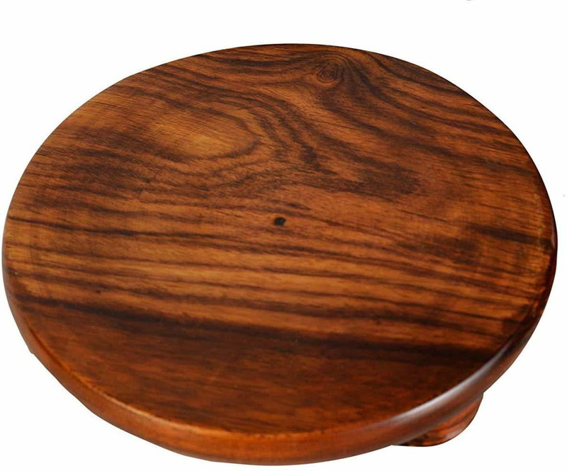 HomEnrich Wooden Chakla | Rolling Board | Chakla for Kitchen | Chakla 10 inch Board(Brown, Pack of 1)