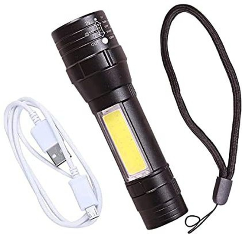 Sument 3 Mode Rechargeable Electric Small Compact Torch Full Metal Body with Charging Torch(Black, 10 cm, Rechargeable)