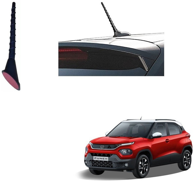 SPREADX Stylish Car Roof Show Antenna Flexible Rod Adhesive tape for Tata Punch Whip Vehicle Antenna