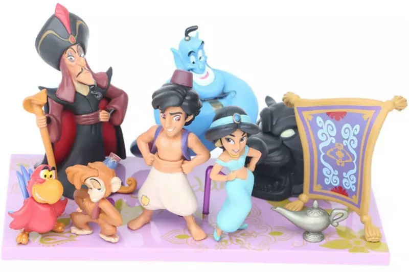 Delite Fun Play Aladdin magic lamp carpet genie 9 pcs. mini toy figures(Multicolor)