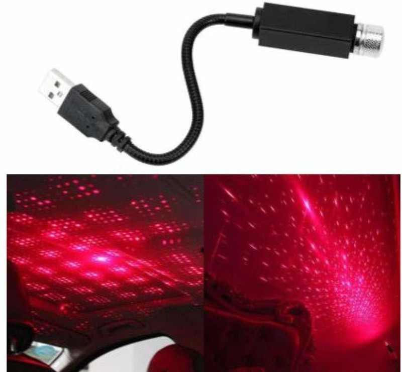 DIGSMORDEN Roof Star Projector Lights, USB Portable Flexible Interior Car Night Lamp(0 nm, Red)