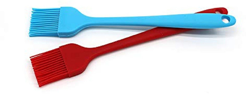 DOMUM NON-SLIP FULL SILICONE OIL BRUSH FOR COOKING/ FLEXIBLE, HEAT RESISTANT, RUBBER. SILICONE Flat Pastry Brush(Pack of 2)