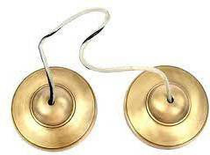 MAGA MART Manjeera Hand Cymbals Manjira Set Brass Indian 3 Inch Kartal Instrument