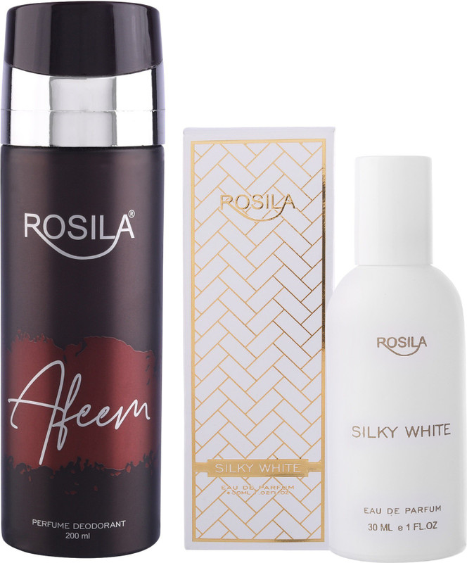 ROSILA Afeem Deo Silky White 24x7 Dark Temptation(2 Items in the set)