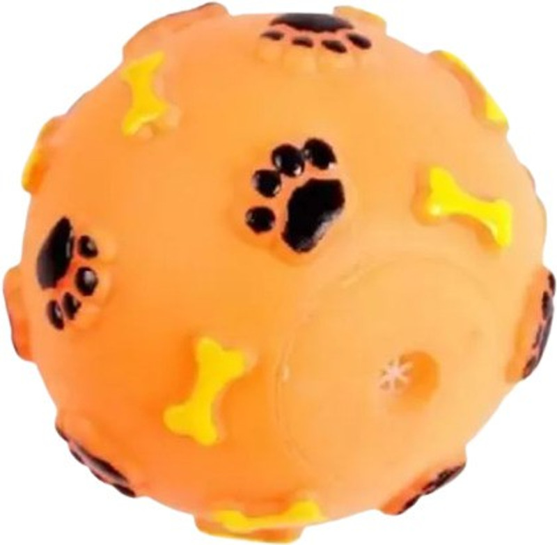 PSK PET MART squze ball woth paw bone printed Pottery Ball For Dog