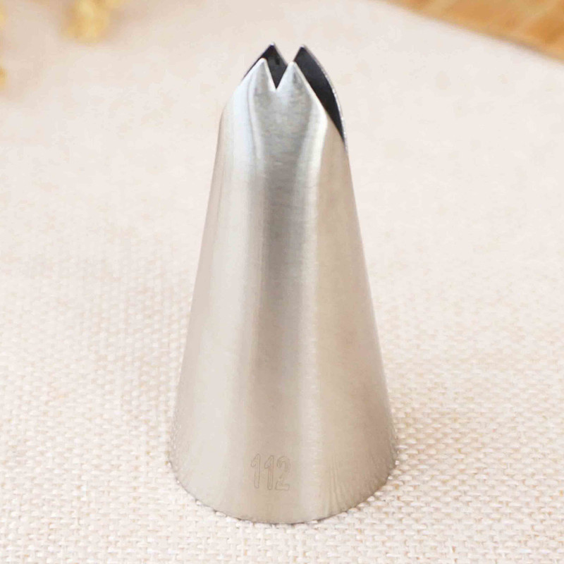 ALAMDAAR 113 Leaf Stainless Steel Reusable Icing Piping SugarCraft Cake Decorating Tools Stainless Steel Multi-opening Icing Nozzle(Silver Pack of 1)