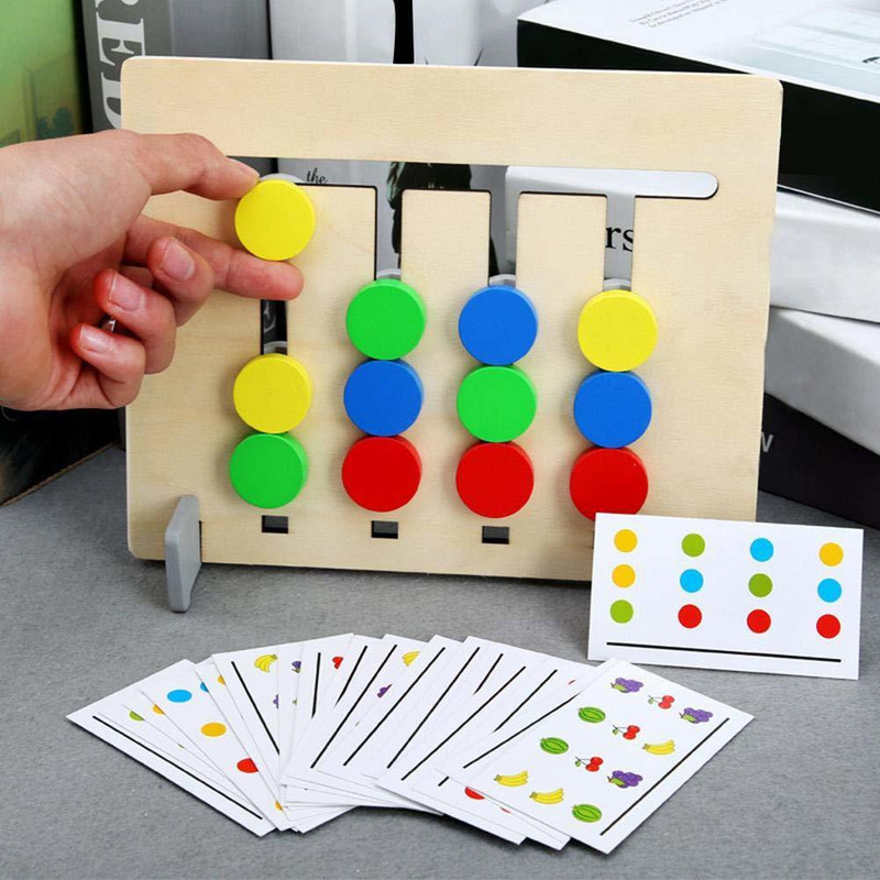 Akvanar New Wooden Four Color Matching Game | Learning and Educational Toys for Kids(Multicolor)