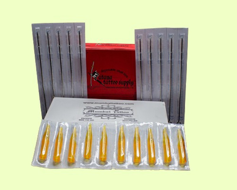 Mumbai Tattoo WHITE 3RS - 3RT COMBO PACK Disposable Round Shader Tattoo Needles(Pack of 50)