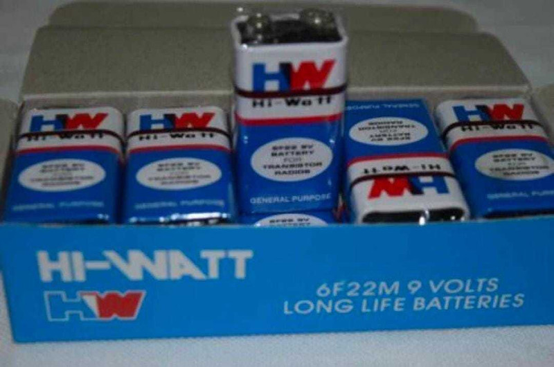 WHO Hw Long Life Zinc Carbon Battery, Hi-watt, 9v (Set of 5) Electronic Components Electronic Hobby Kit