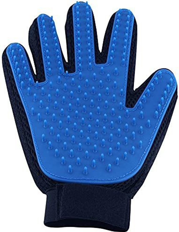 Emily Pets Pet Grooming Gloves for Dogs and Cats Hair Remover Brush Pet Grooming Gloves Grooming Gloves for Dog(Blue, Medium)