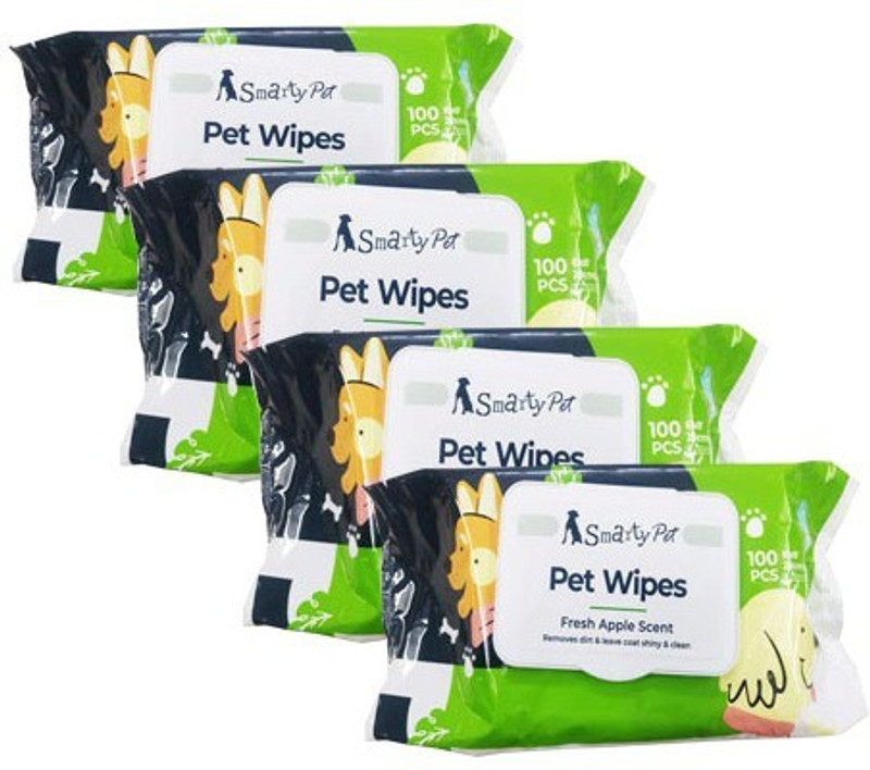 Picckola International Pet Wipes for Dogs, Puppies & Pets - Apple Scent - Pack of 100 Wipes Pet Ear Eye Wipes(Pack of 100)