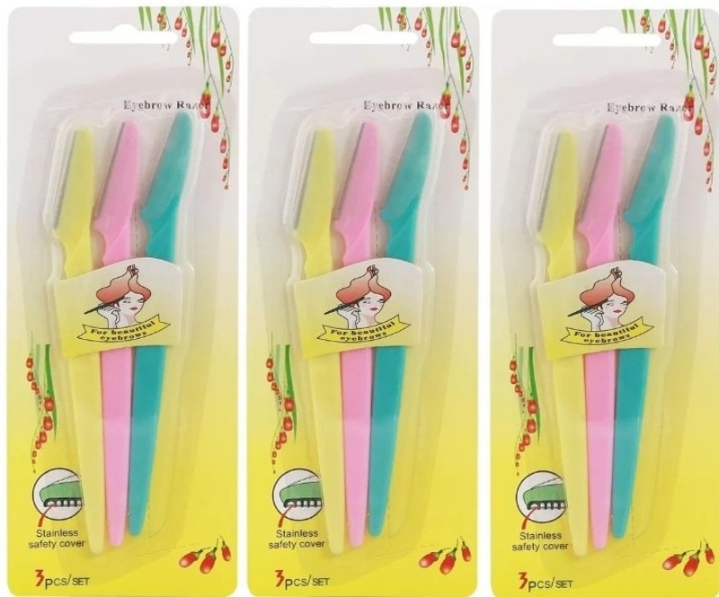 A to Z Eyebrow razor removes the fine hairs of the Eyebrow., Men & Women(Pack of 9)