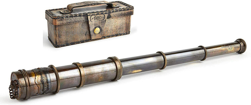 MohdHaseeb Functional Vintage Replica Brass Nautical Antique Catadioptric Telescope(Manual Tracking)