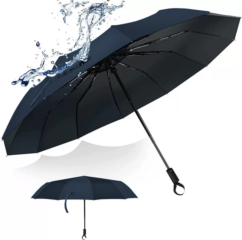 NILAMBER Auto Open 2 Fold For Protection Against Rain Sun+UV with cover Umbrella(Black, White)
