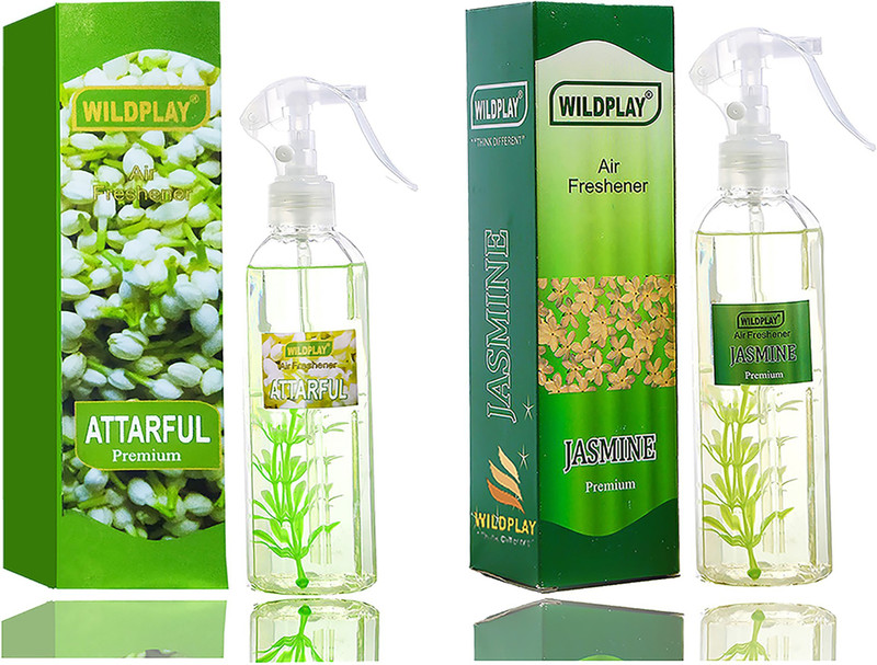 Wildplay Attarful, Jasmine Airfreshener Car Freshener Spray 250ml Attarful & Jasmine Room freshener(2 x 250 ml)
