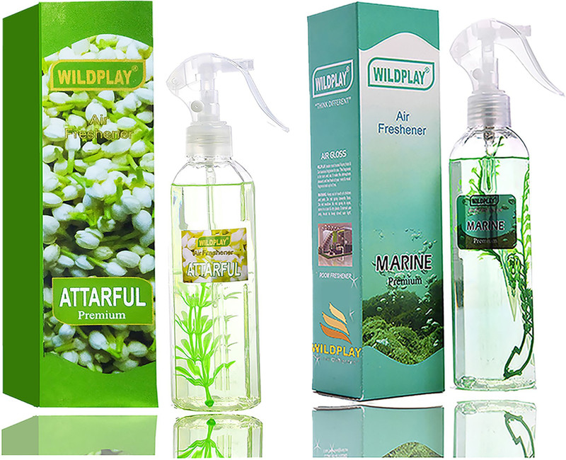 Wildplay Attarful & Marine Room Air Freshener Car Freshener Spray Attarful & Marine 250ml Each(2 x 250 ml)