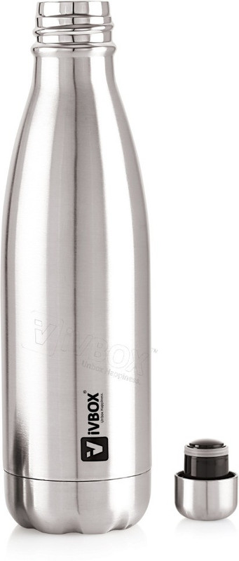 iVBOX BOOSTER Hot & Cold Steel Double-Wall Vacuum Thermos Flask Water Bottle 500 ml Steel Flask(Pack of 1, Silver)