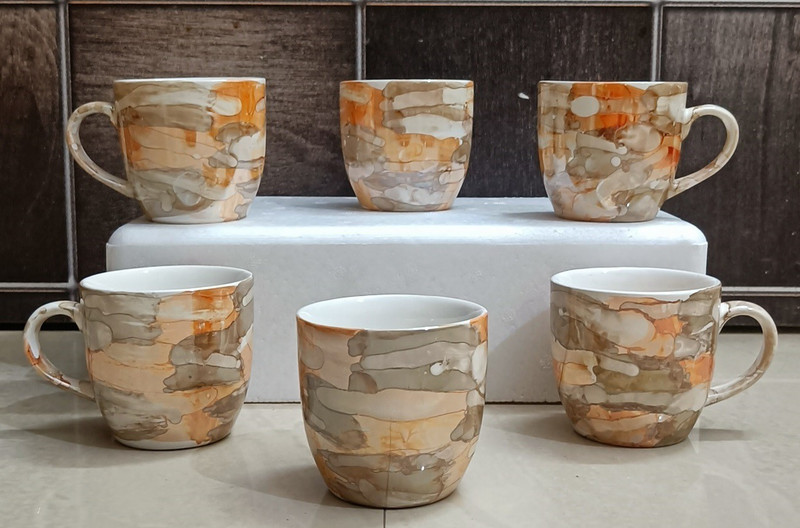 love unlimited Pack of 6 Bone China Premium LOVE02 Tea Cups Set of 6 | Coffee Mugs for Home Office(Multicolor, Cup Set)