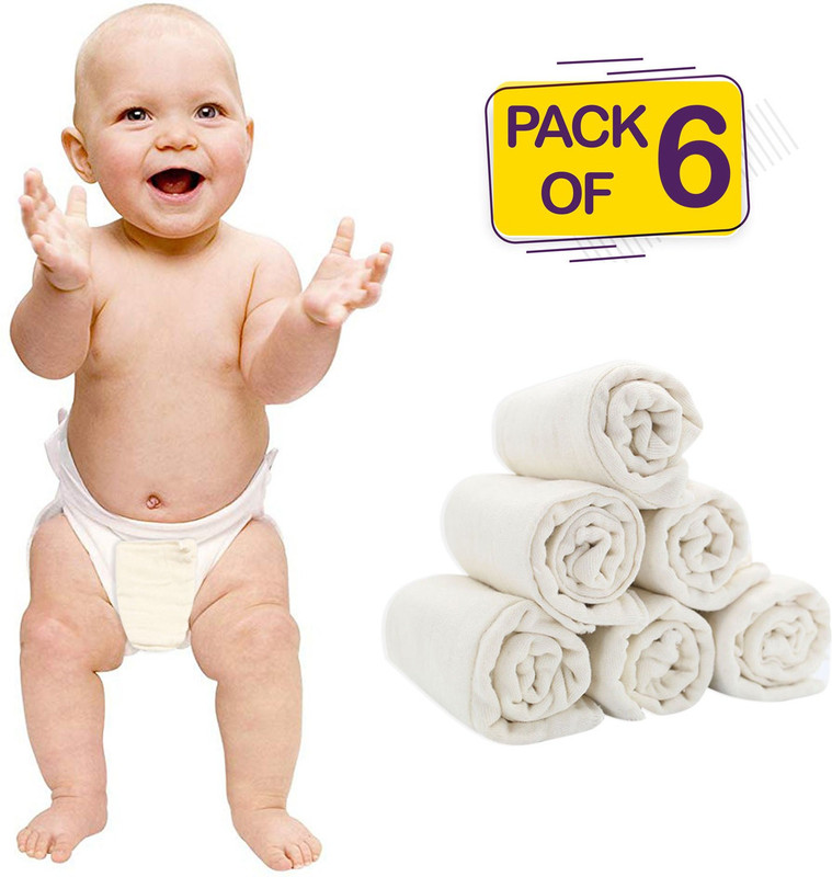 Bembika Cloth Diaper Inserts Prefold,Natures Cloth Diaper Liner, Reusable(Set of 6)