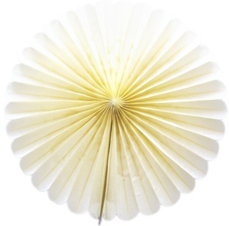 FUNCART Ivory Paper Fan 12 Inches