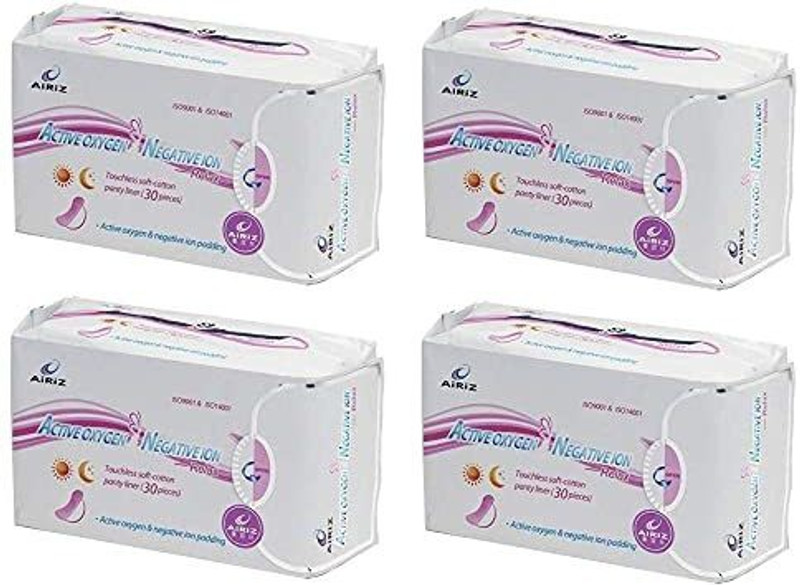 AIRIZ ACTIVE OXYGEN & NEGATIVE ION RELEX Touchless SOFT COTTON Panty Liners Pantyliner(Pack of 4)