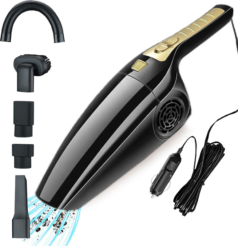 PYXBE Portable Handheld 12V High Power 120W Auto Vacuum Cleaner Wet Dry Dual-Use Car Vacuum Cleaner with 2 in 1 Mopping and Vacuum(Blue)