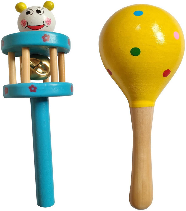 MODERNCOLLECTION Wooden Non Toxic Colourful Rattle Toys for New Born Baby, Musical Infant Toy, Rattle(Multicolor)