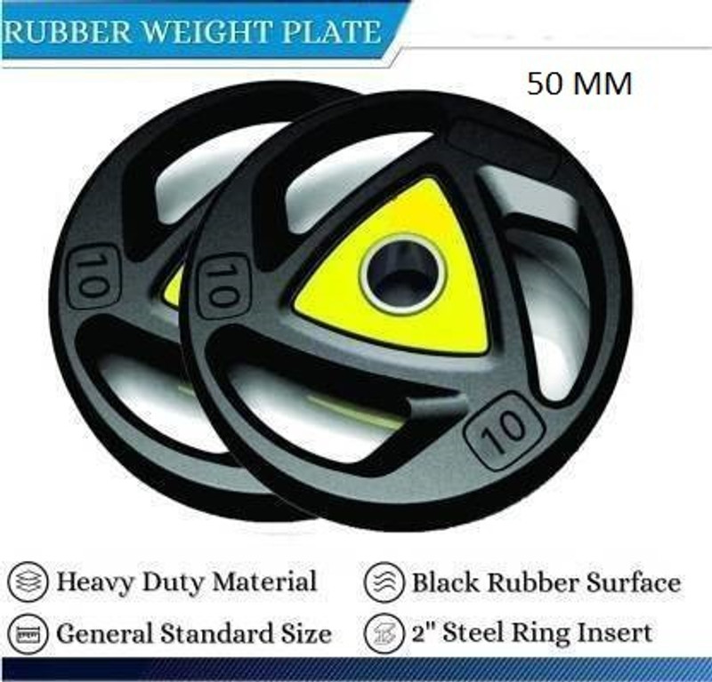 Sports Era 15 kg Olympic Triangle Weight Plates (7.5x2 )- 30 mm Hole Home Gym Combo