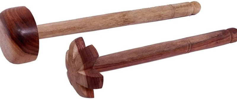 Voody Wooden Rai / Mathni Wood Masher(Pack of 2)