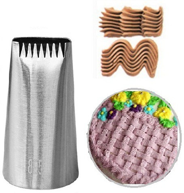 kyamison 895 Stainless Steel Wavy Icing Nozzle(Steel Pack of 1)