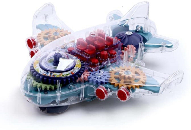 KTRS Airliner 3D Ligh and Sound 360 Degree Rotation Gear Simulation Mechanical Music(Multicolor)