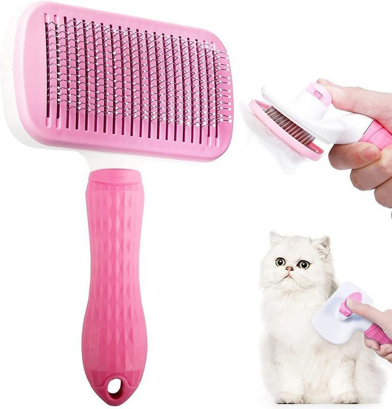 Naaz pet world Self-Cleaning Pet Grooming Brush | Dog Comb Brush|Cat Hair Brush & Deshedding Slicker Brushes for  Dog, Cat, Rabbit