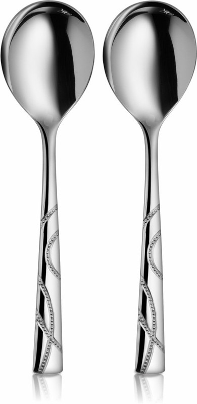 Shri & Sam New Stribes Serving Spoon Stainless Steel Cutlery Set(Pack of 2)